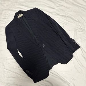 stella mccartney womens fitted pinstripe navy blazer
